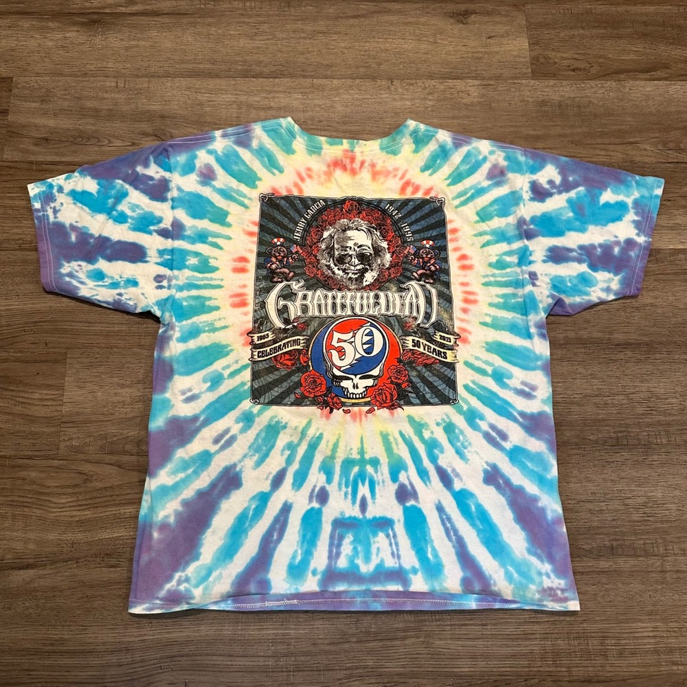 Grateful Dead Fare Thee Well 50th Anniversary 2015 Tour Tie Dye T-Shirt Mens XL - Picture 2 of 7